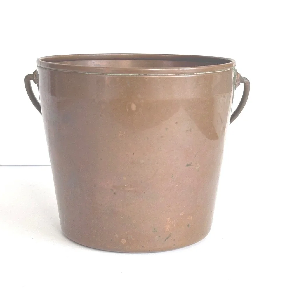 Vintage Copper Bucket with Handle Rustic Farmhouse Pail Planter Decor West Bend